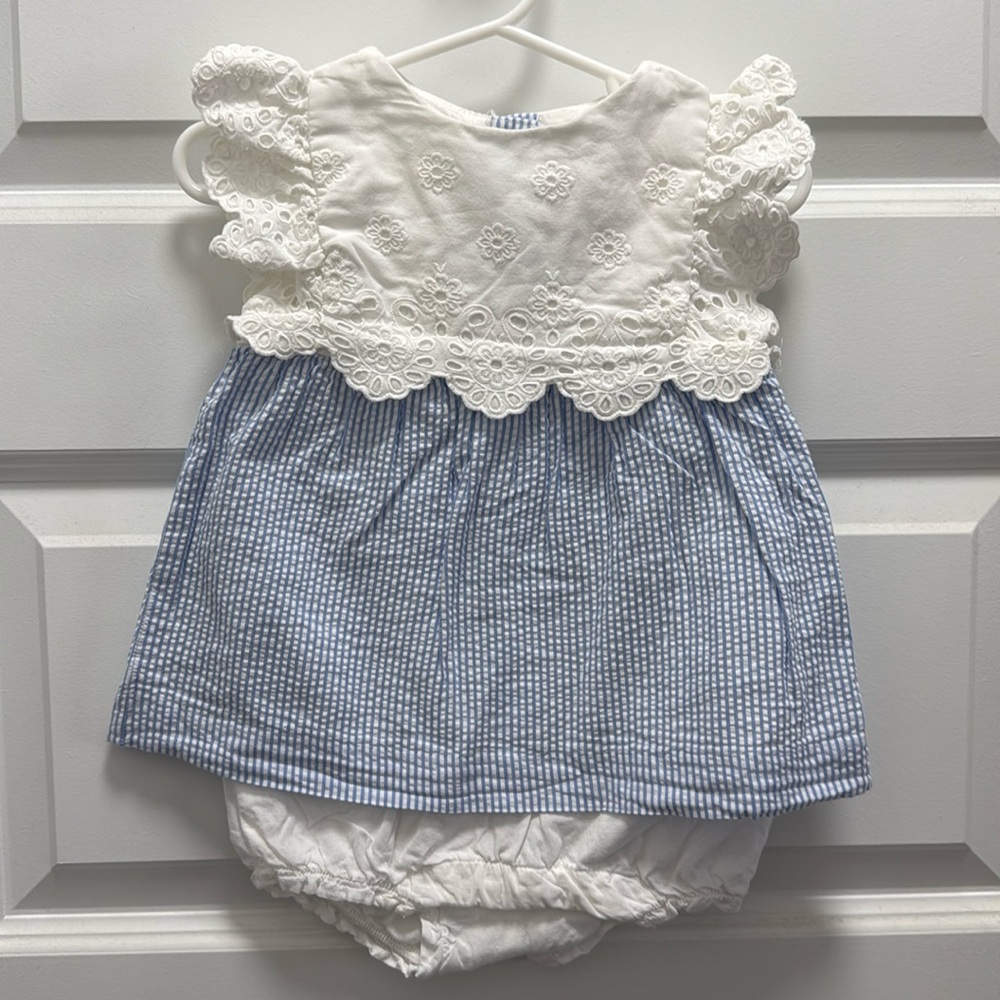 Janie and Jack Baby Eyelet Seersucker Romper (18-24 M)